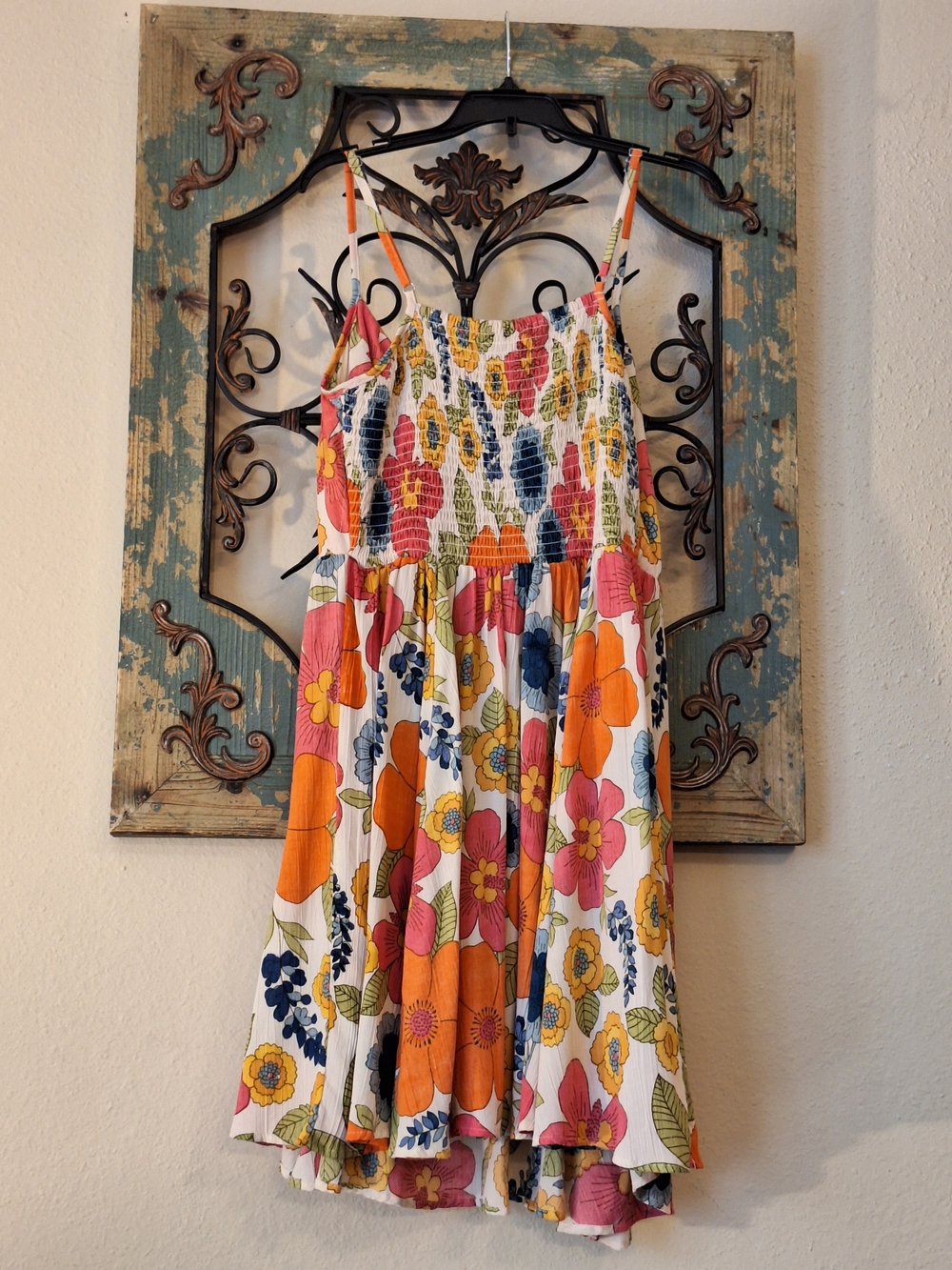 Angie Strapless Floral Midi Dress in Peach, Pink, Yellow & Blue. NWT Size SMALL - Picture 9 of 12